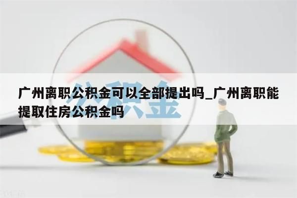 广州离职公积金可以全部提出吗_广州离职能提取住房公积金吗